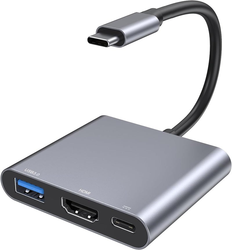 Luonanava USB C to HDMI Adapter, Type-C Hub Converter to 4K HDMI Output, USB 3.0 Port & 100W PD Fasting Charging Port, USB-C Digital AV Multiport Adapter for MacBook Pro/Air, iPad Pro and More USB-C Devices - Image 1